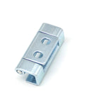 NUOBESTY heavy-duty cabinet hinge close-up, zinc-plated steel with two mounting holes