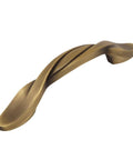 10 Pack Brushed Antique Brass Twist Cabinet Hardware Pulls With 3 Inch Hole Centers