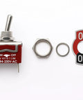Heavy Duty Toggle Switch On Off 2 Pin SPST 15A 250VAC With Silver Contacts Brown Plastic Terminal Rocker For Control Panels, Appliances, And Industrial Equipment, red