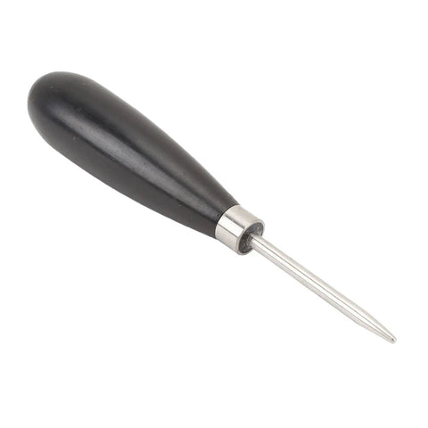 Racquet Stringing Straight Awl For Badminton And Tennis Rackets With Wooden Handle And Stainless Steel Tip Comfortable Grip Portable Hand Tool For Wire Threading And Safer More Precise Stringing. Black wooden handle with stainless steel tip