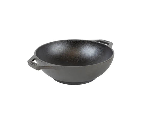 Mini Cast Iron Wok For Stir Fry Lovers With Naturally Seasoned Finish And Dual Loop Handles Compact Yet Durable Cookware For Searing
