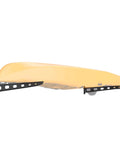 Beefy Heavy Duty Wall Mount Kayak Rack With Double Stack Shelf holding yellow kayak on metal arms for garage storage