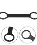 Front Fork Cap Wrench Tool For SR Suntour XCR XCT XCM RST Suspension Forks, Aluminum Alloy Bike Instrument with dual ends.