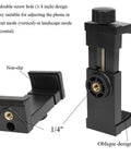 First Person POV Head Mount Phone Holder For Outdoor Filming with 1/4 inch screw, portrait or landscape mode, black design.