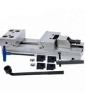 Rock Solid Modular Bench Vise For Cnc Milling Gt150a Gt150b heavy duty aluminum vise with additional clamp components and handle.