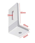 90 Degree Solar Panel Mounting L Bracket for RVs, boats, off-grid roofs, aluminum alloy, silver finish, 80mm x 40mm dimensions.
