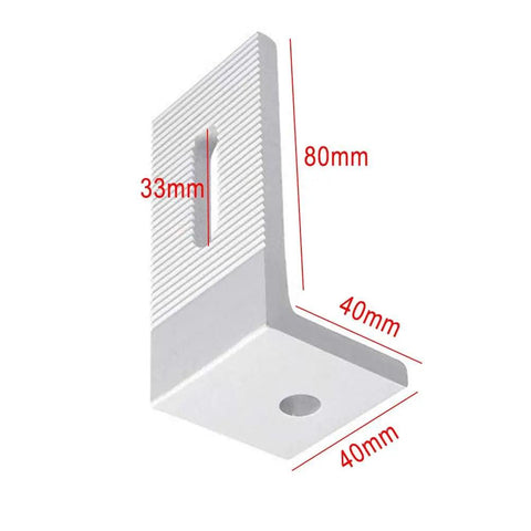 90 Degree Solar Panel Mounting L Bracket for RVs, boats, off-grid roofs, aluminum alloy, silver finish, 80mm x 40mm dimensions.