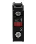 Front view of Harmony XB4 Single Contact Block For Industrial Machines And Control Panels 1NC Screw Clamp Terminal