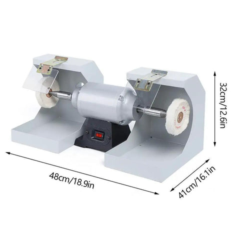 Hassle Free Portable Dental Jewelry Polishing Lathe With Quiet Vacuum Buffer Grind Rig for smooth metal, 48cm long.