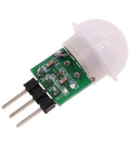 Plug And Play Pyroelectric Infrared Motion Sensor Module Mini PIR Detector For Reliable Electronics Easy Install IR Sensor Compatible With Hc Sr501 Sr505 Sr602 Rcwl0516 Hw Ms03 High Quality Component For Smart Projects, green PCB with white dome and 3-pin header