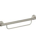 24 Inch Bathroom Grab Bar With Towel Bar In Brushed Nickel Built To Last Heavy Duty Safety Rail Holds Up To 500 Lbs When Mounted In Studs Or With SecureMounts Easy Install Comfortable Grip And Smart Safe Bathroom Accessibility