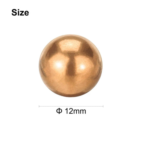 10 Pieces 12mm Solid Copper Bearing Balls G200 Precision Copper Spheres For Machinery Automotive And DIY Projects Smooth Low Friction Rotation For Gearheads And DIY Buffs, 12mm size shown