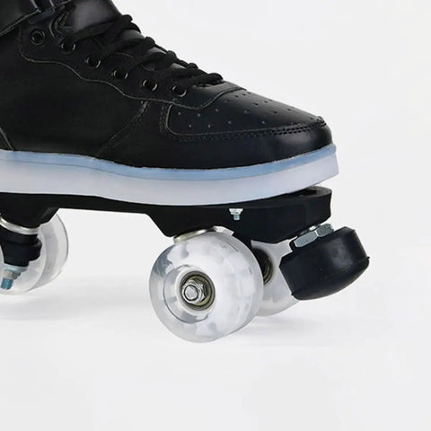 Two Pack Roller Skate Toe Stops Adjustable Rubber Brake Blocks Round Shape Replacement Parts For Quad Skates Indoor Outdoor Use, High Elastic Rubber For Safer, Smoother Braking And Easy Install on black skate