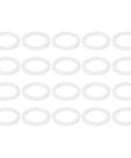 PTFE Flat Washers 60 Pack M13 White O Ring Sealing Gaskets And Heavy Duty Spacers For Faucets Pipes Valves arranged neatly.