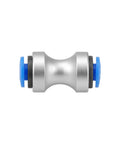 Two Piece Teflon Tube Connector High Flow 3D Printer Filament Feed Adapter with aluminum alloy and POM design view.