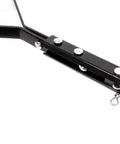 Close-up of Heavy Duty Lawn Roller For Push Or Tow Behind, 16 Gallon Or 60L Water Sand Fill, hitch attachment, black metal