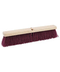 Straight Up Heavy Duty 18 Inch Floor Brush Head Featuring A Rock Solid Hardwood Block And Tough Maroon Polypropylene Bristles For Serious Industrial Sweeping Duties Handles Sold Separately.