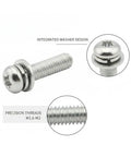 Top Tier 304 Stainless Steel Pan Head Combo Screws With Integrated Washers, M1.6 To M2 Micro Assortment showing screws and washers.