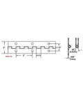 Diagram of Heavy Duty Electro Black Plated Piano Hinges 2 Inch By 0.40 Inch By 72 Inch showing dimensions and steel pin