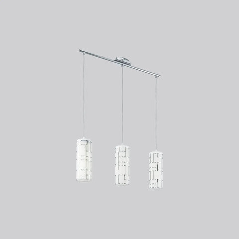 Bayman 3 Light Pendant Light With Dimmable LED Ceiling Fixture For Kitchen Island Hallway And Dining Room In White Silver Finish Adjustable Hanging Height Slick Modern Chrome Glass Detailing Heavy Duty Steel Build