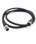 3.28ft M12 12 Pin Male To Female Connector Cable A Code Straight Profibus IP67 Waterproof PVC Jacket AWG26 30V 1.5A