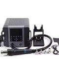 Pro Grade 1300W Lead Free Hot Air Gun And Soldering Desoldering Station With AI Voice Control and accessories displayed