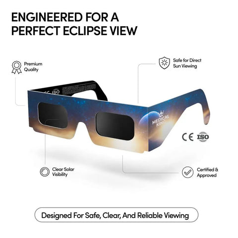 Legit ISO And CE Certified Solar Eclipse Glasses For Safe Direct Sun Viewing Ultra Clear Lenses Top Tier Eye Protection Shield With Rugged Frame For 2026 Eclipse Season