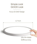 Two Pack 15W Flush Mount LED Ceiling Light 1500 Lumens Daylight 5000K Low Profile Ceiling Fixture 6.7 inch round thin design