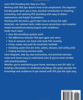 Back cover of The Essential Homeowners Handbook For Pex Plumbing Fundamentals detailing PEX plumbing systems and repair methods.