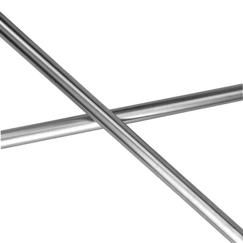 Beefed Up 16mm By 200mm Linear Rail Rod Shaft Set With Case Hardened Chrome Finish, two intersecting rods in close-up view