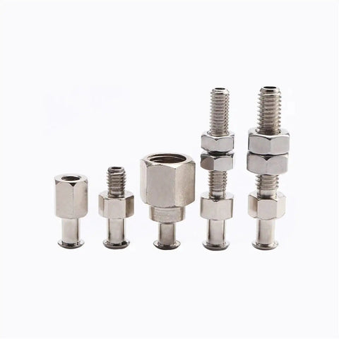 P6lbs Industrial Rubber Vacuum Suction Cup Chuck With Fitting Pneumatic Manipulator Accessory Gripper End Effector For Automated Factory Equipment And Robot Arm Handling Systems, various sizes of stainless steel nuts and fittings.