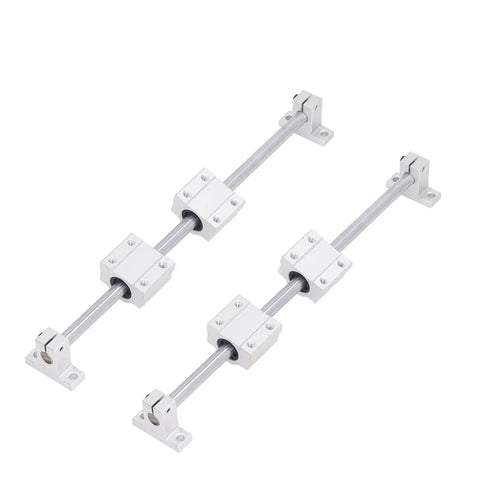 Heavy Duty Linear Guide Rail System With 4 Slide Blocks Precision Linear Motion Guide For Machinery Automation Equipment Tools And Accessories Built For CNC Robotics Production Lines And Shop Floor Ready, white steel rail set