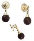 Gold Pendant Knobs Set 12 Pack for Cabinets and Furniture, heavy duty zinc alloy with wood ball, vintage drawer pulls.