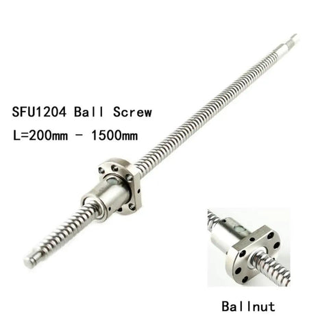 Premium Single SFU1204 Rolled C7 Ball Screw 200-1500mm with Flange Ball Nut for CNC Machines viewing angle