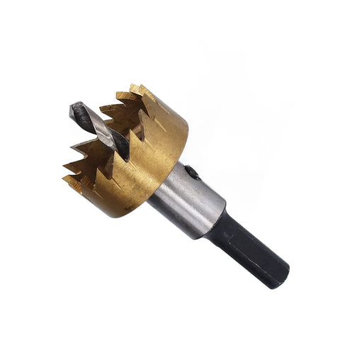 Top Rated 5 Piece Hole Saw Bit Kit Made With High Carbon Steel And Ti Coating For Drilling Clean Holes In Wood Steel Aluminum Plastic Plus Hex Wrench And Spring Included For All Your DIY Projects. 1 hole saw bit with pilot drill