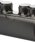 Black Insul-Tap Inline Wire Splice Connector For Two Wires And 750 MCM To One Zero AWG, ISR Series, ergonomic design with ports