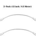 1Ft T5 T8 LED Tube Light Extension Cords With 3 Prong Power Cable Linkable Connector Easy Setup For Integrated Fixtures Pack Of 2