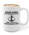 15oz White Sailor Coffee Mug For Boaters And Lake Lovers Funny Sailboat Gift Perfect For Sailors, Captains, And Boat Fans