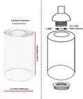 Diagram of 4 Pack Clear Glass Lamp Shade Cylinders 5.5 Inch High 3.5 Inch Diameter With 1.65 Inch Fitter Replacement Lampshade Covers