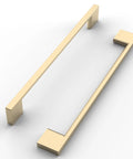 10 Pack Brushed Brass Cabinet Pulls With 7 Point Five Inch Hole Centers Zinc Alloy Gold Tone Hardware