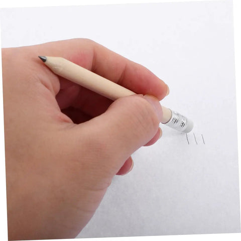 Hand using Bulk Golf Pencils 50 Pack With Erasers Graphite Wood Pencils For School Office And Art Projects Half Golf Pencils