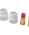 Gas Lens Welding Torch Consumables Cup Electrode Holder And Connector Set For WP 17 18 26 Four Piece Copper Construction