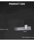 Dimensions of Stainless Steel Hidden Pivot Door And Cabinet Hinge With 360 Degree Rotation Axis, Includes Location Shaft
