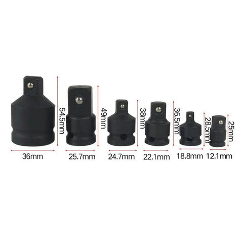 Versatile 6 Piece Socket Reducer Set For Heavy Duty Air And Electric Impact Wrenches Sliver Steel Adapters Boost Your Tool Flexibility Now, 6 sizes