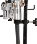 Close-up of 50 to 1 Ratio Air Operated Grease Pump Kit for 5 Gallon Bucket With Trolley Mounted Setup showing metal components