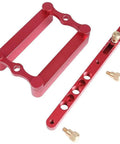 Heavy Duty Self Centering Dowel Jig Setup With Fast Grip Positioner Locator for wood joint alignment, red aluminum tool details