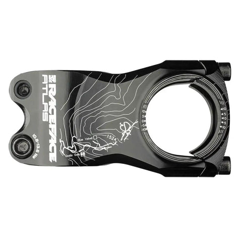 Top view of Atlas Mountain Bike Stem for Trail and All Mountain Riding, 6061 T6 Aluminum, Four Bolt 31.8mm Clamp, 50mm Reach