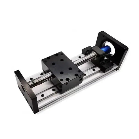 Nifty SFU1204 Sliding Stage Kit With MGR12 Coupling Travel 500mm smooth linear guide system in silver and black, designed for Nema23 motors.