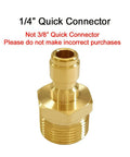 Brass pressure washer coupler with M22-14mm male thread to 1/4-in quick-connect plug, front view.
