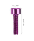 Ride Ready 30 Piece M5 Bike Bottle Cage Bolts Kit With Aluminum Socket Head Screws For Road Mountain City Bikes Water Bottle Holder Bracket Mounting Hardware Quick Install And Thread Wear Prevention, purple M5 aluminum socket head bolt 15mm